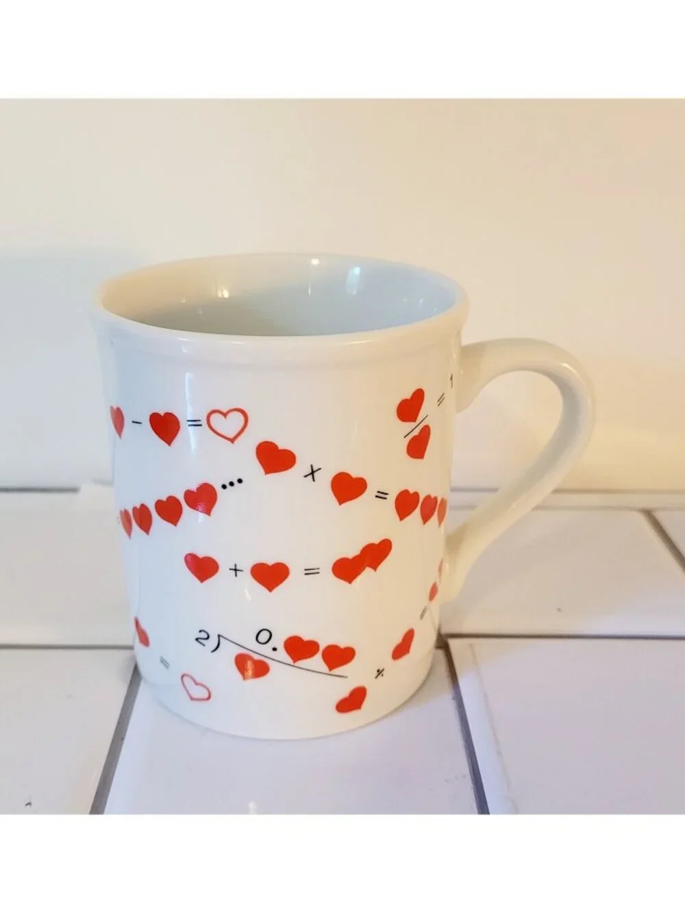 Rare Vintage Toscany Collection Hearts Heart Mug Math LOVE Made In Japan